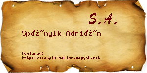 Spányik Adrián névjegykártya
